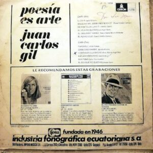 Disco de Vinilo Juan Carlos Jil - Poesia Es Arte Vinyl Record