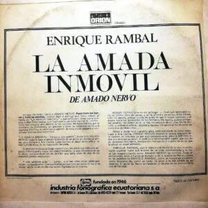 Disco de Vinilo Enrique Rambal - La Amada Inmovil Vinyl Record