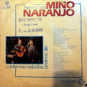 Disco de Vinilo Hermanos Miño – Naranjo - Cantemos melodías andinas Vol 3 Vinyl Record