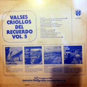 Disco de Vinilo Varios - Valses Criollos del Recuerdo Vol 5 Vinyl Record