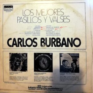 Disco de Vinilo Carlos Burbano - Los mejores pasillos y valses Vinyl Record