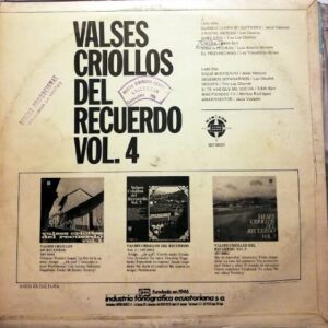 Disco de Vinilo Varios - Valses Del Recuerdo Vol. 4 Vinyl Record