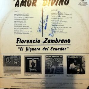 Disco de Vinilo Florencio Zambrano - Amor Divino Vinyl Record