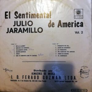 Disco de Vinilo Julio Jaramillo - El sentimental de américa Vol 2 Vinyl Record