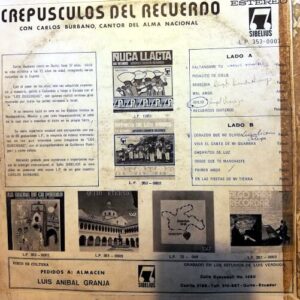 Disco de Vinilo Carlos Burbano - Crepúsculo del Recuerdo Vinyl Record