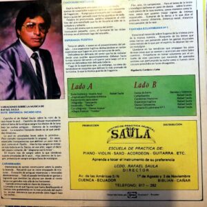 Disco de Vinilo Rafael Saula - Música selecta del Ecuador Vol 3 Vinyl Record