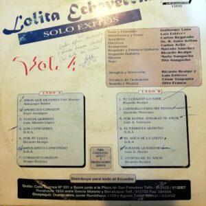 Disco de Vinilo Lolita Echeverría - Solo éxitos Vol 4 Vinyl Record