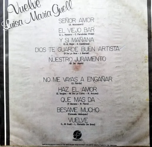 Disco de Vinilo Luisa Maria Guell - Vuelve Vinyl Record