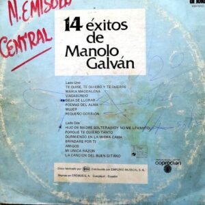 Disco de Vinilo Manolo Galván - 14 Éxitos De Manolo Galván Vinyl Record