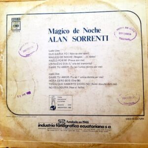 Disco de Vinilo Alan Sorrenti - Mágico De Noche Vinyl Record