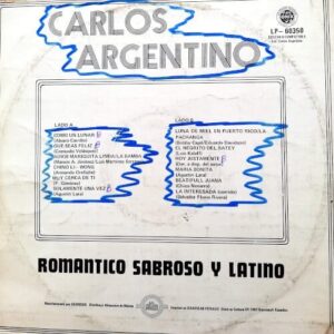 Disco de Vinilo Carlos Argentino - Romático, Sabroso Y Latino Vinyl Record