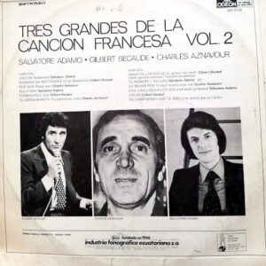 Disco de Vinilo Varios - Tres Grandes De La Canción Francesa Vol 2 Vinyl Record