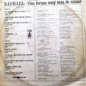 Disco de Vinilo Raphael - Una Forma Muy Mía De Amar Vinyl Record
