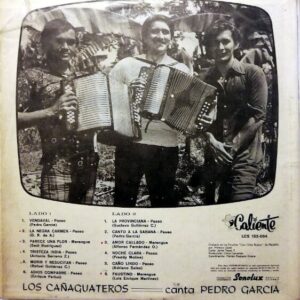 Disco de Vinilo Los Cañaguateros Conta Pedro Garcia - Los Grandes Momentos Del Vallenato " Vendaval" Vinyl Record