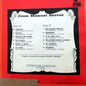 Disco de Vinilo Joan Manuel Serrat - Dedicado A Antonio Machado (Poeta) Vinyl Record