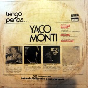 Disco de Vinilo Yaco Monti - Tengo Penas Vinyl Record