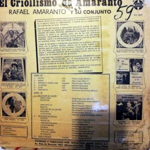 Disco de Vinilo Rafael Amaranto y su Conjunto - El Criollísimo De Amaranto Vinyl Record