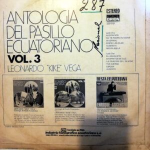Disco de Vinilo Leonardo Enrique Vega - Antología Del Pasillo Ecuatoriano Vol 3 Vinyl Record