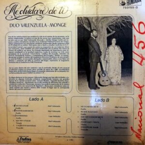 Disco de Vinilo Dúo Valenzuela Monge - Me Olvidaré De Tí Vinyl Record