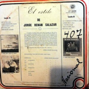 Disco de Vinilo Jorge Renán Salazar - El Estilo De Jorge Renán Salazar Vinyl Record
