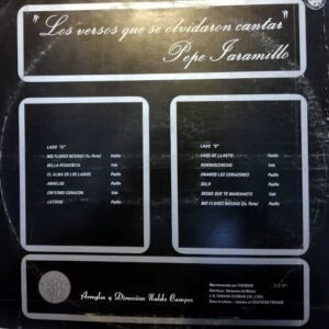 Disco de Vinilo Pepe Jaramillo - Los Versos Que Se Olvidaron Cantar Vinyl Record