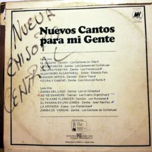 Disco de Vinilo Varios - Nuevos Cantos Para Mi Gente Vinyl Record