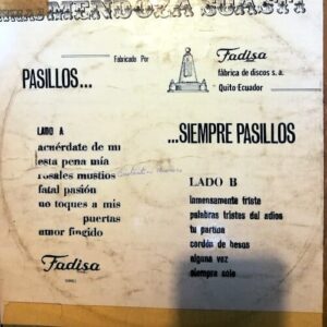 Disco de Vinilo Hermanas Mendoza Suasti - Pasillos...Siempre Pasillos Vinyl Record