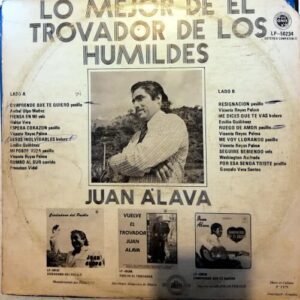 Disco de Vinilo Juan Álava - Lo Mejor De El Trivador De Los Humildes Juan Álava Vinyl Record