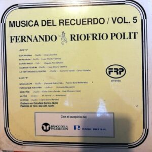 Disco de Vinilo Fernando Riofrío Pólit - Música Del Recuerdo Vol 5 Vinyl Record