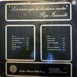 Disco de Vinilo Pepe Jaramillo - Los Versos Que Se Olvidaron Cantar Vinyl Record