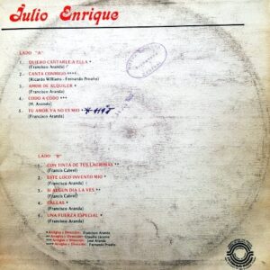 Disco de Vinilo Julio Enrique - Quiero Cantarle A Ella Vinyl Record