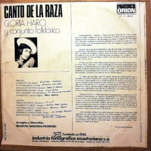 Disco de Vinilo Gloria Haro Y Conjunto Folklórico - Canto De La Raza Vinyl Record