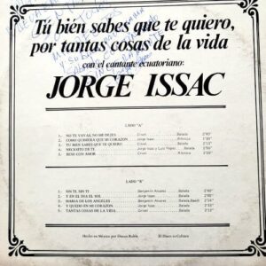 Disco de Vinilo Jorge Isaac - Tu Bien Sabes Que Te Quiero, Por Tantas Cosas De La Vida Vinyl Record