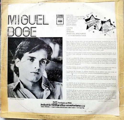 Disco de Vinilo Miguel Bosé - Miguel Bosé Vinyl Record