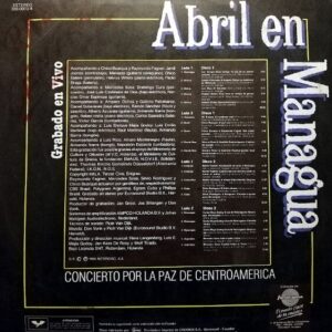 Disco de Vinilo Varios - Abril En Mangua Concierto Por La Paz De Centro América Vinyl Record