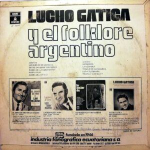 Disco de Vinilo Lucho Gatica - Lucho Gatica Y El Folklore Argentino Vinyl Record