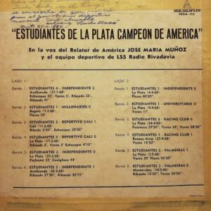 Disco de Vinilo José María Muñoz - Estudiantes De La Plata Campeón De América Vinyl Record