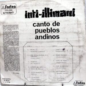 Disco de Vinilo Inti-illimani - Canto De Pueblos Andinos Vinyl Record