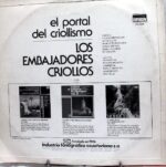 Disco de Vinilo Los Embajadores Criollos - El Portal Del Criollismo Vinyl Record