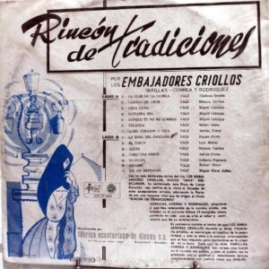 Disco de Vinilo Los Embajadores Criollos - Rincon De Tradiciones Vinyl Record