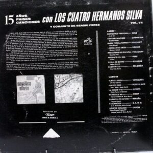 Disco de Vinilo Los Cuatro Hermanos Silva - 15 Años Paises Canciones Vinyl Record