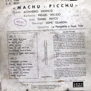 Disco de Vinilo Macchu Picchu - Macchu Picchu Vinyl Record