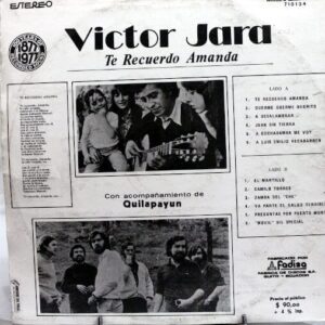 Disco de Vinilo Víctor Jara - Te Recuerdo Amanda Vinyl Record