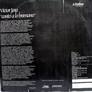 Disco de Vinilo Víctor Jara - Canto A Lo Humano Vinyl Record