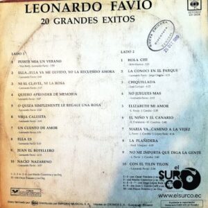 Disco de Vinilo Leonardo Favio - 20 Grandes Éxitos De Leonardo Favio Vinyl Record