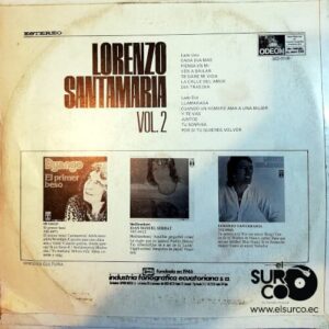Disco de Vinilo Lorenzo Santamaría - Lorenzo Santamaría Vol 2 Vinyl Record