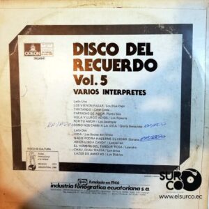 Disco de Vinilo Varios - Disco Del Recuerdo Vol 5 Vinyl Record