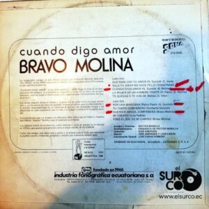 Disco de Vinilo Bravo Molina - Cuando Digo Amor Vinyl Record