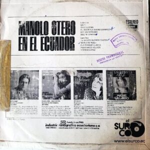 Disco de Vinilo Manolo Otero - Manolo Otero En Ecuador Vinyl Record