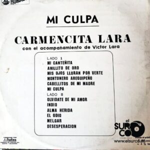 Disco de Vinilo Carmencita Lara - Mi Culpa Vinyl Record